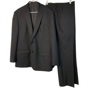 Vitarelli 52R Men's Black Suit Set Jacket Pants Polyester Viscose EUC 8750